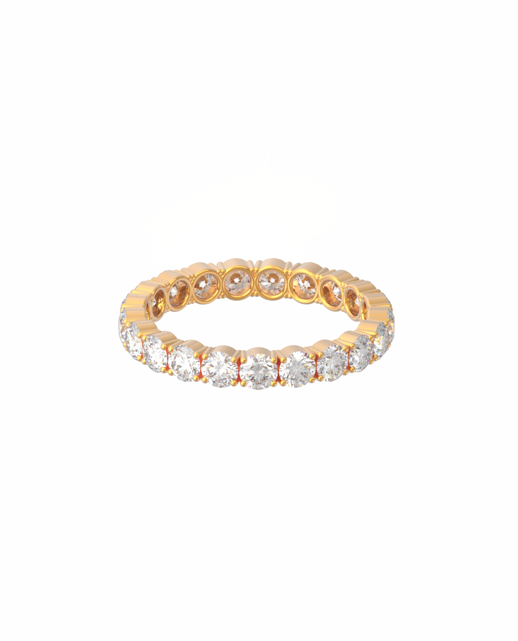 Anel Eternity Diamantes 3mm em Ouro 18k