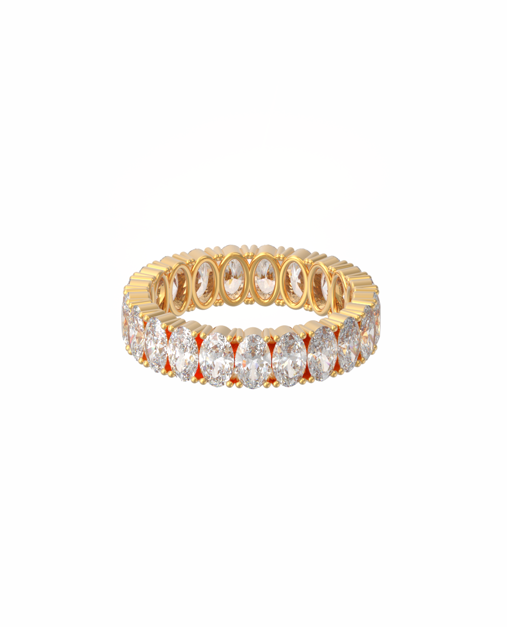 Anel Eternity Oval - Topázio Branco