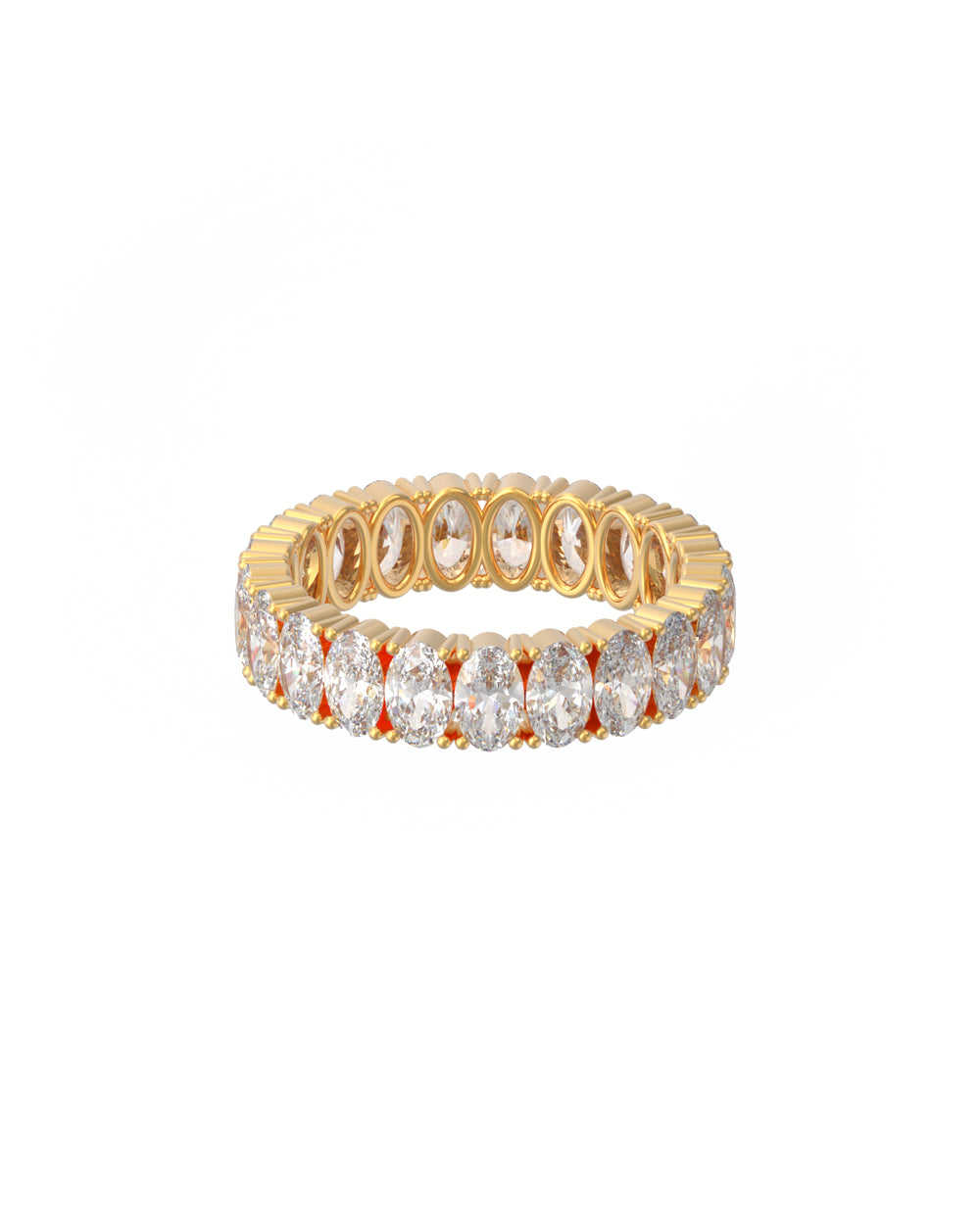 Anel Eternity Oval Topázio Branco