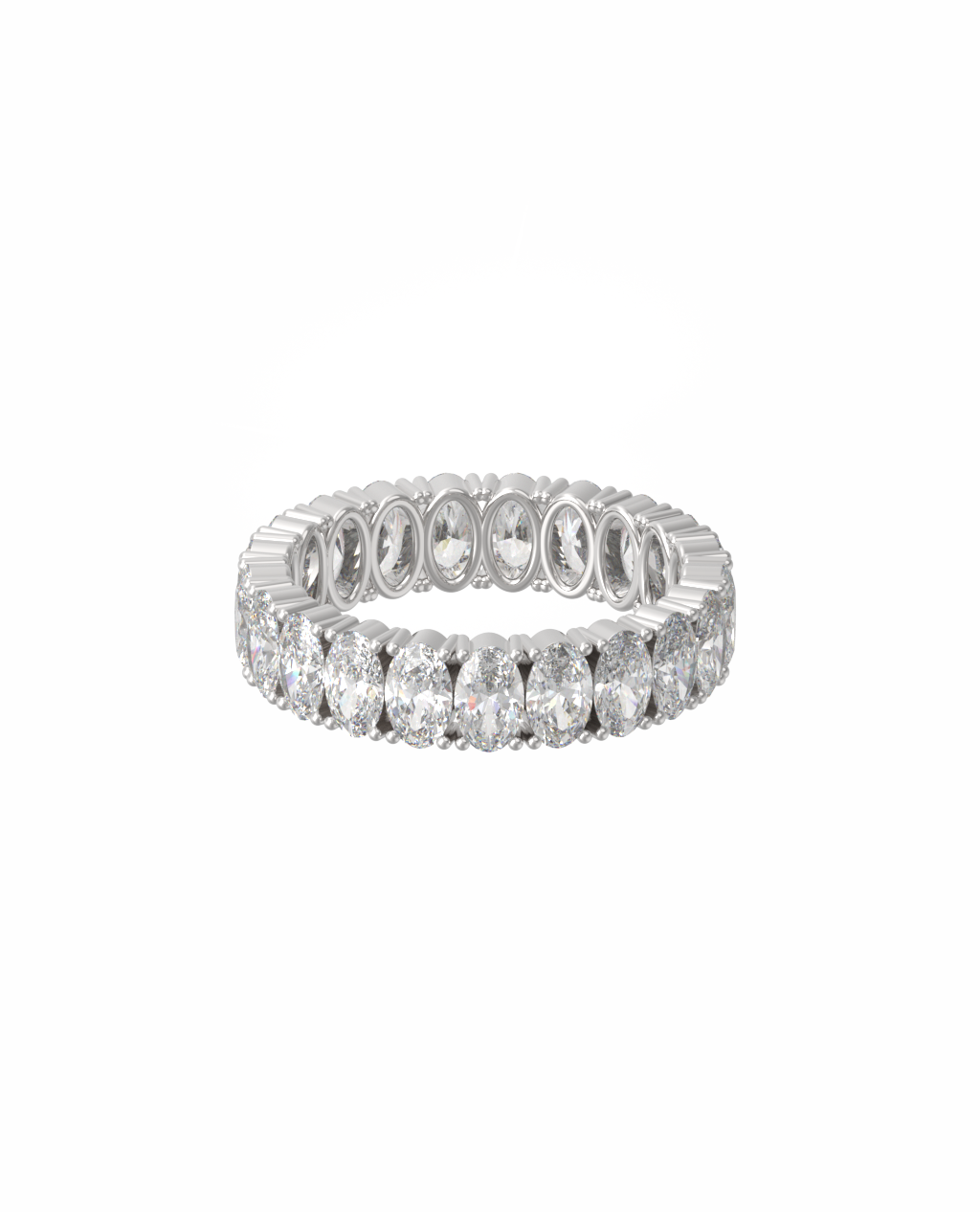Anel Eternity Oval - Topázio Branco