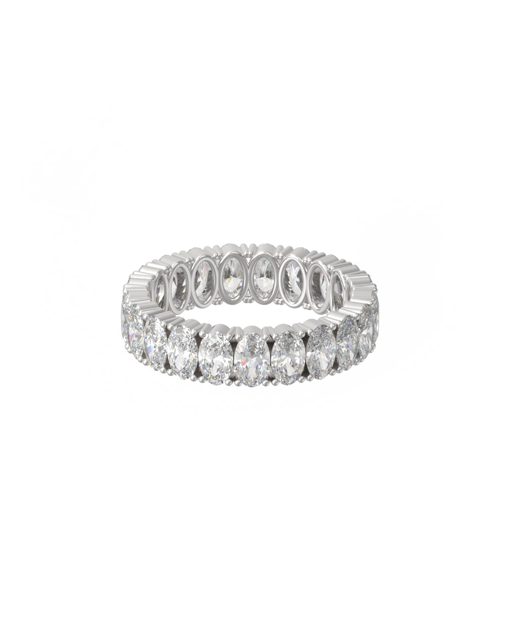 Anel Eternity Oval Topázio Branco
