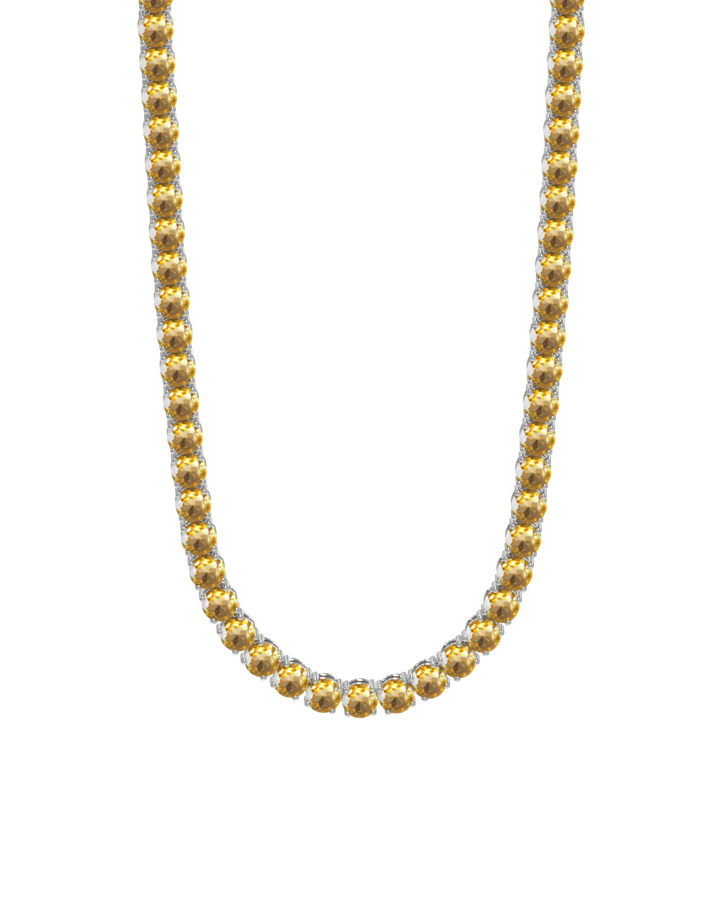 Colar Riviera Citrinos em Ouro 18k