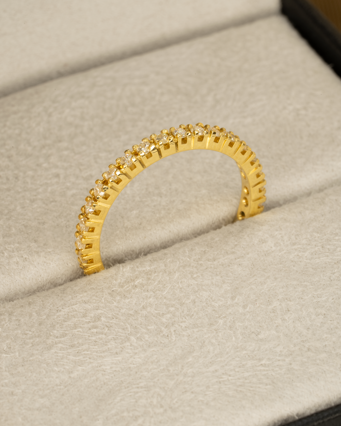 Anel Eternity Diamante 2mm em Ouro 18k